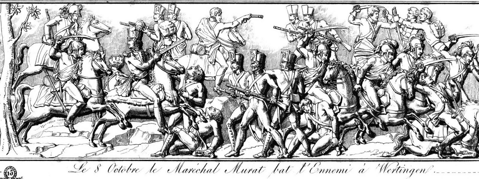 Moment image for French Army surprises and defeats smaller Austrian force at Wertingen in battle.