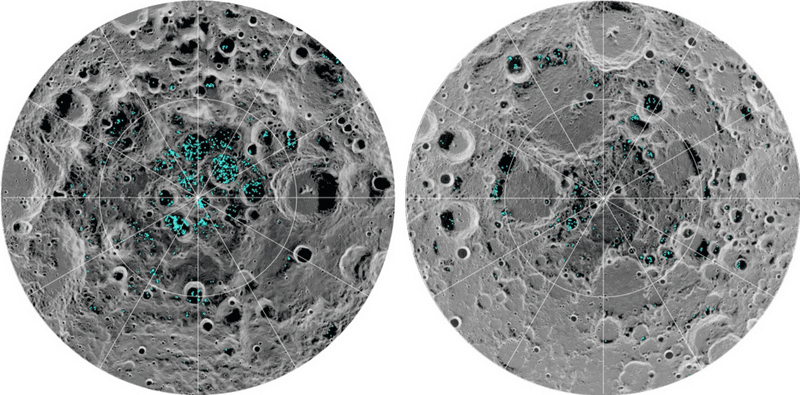 Moment image for First discovery of lunar water in ice form