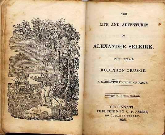 Moment image for Alexander Selkirk, the inspiration for Defoe's "Robinson Crusoe", is rescued.