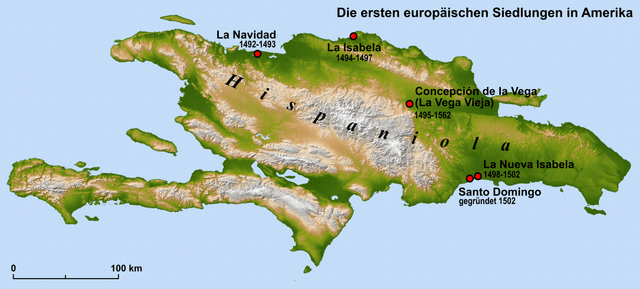 Moment image for Christopher Columbus establishes La Navidad settlement