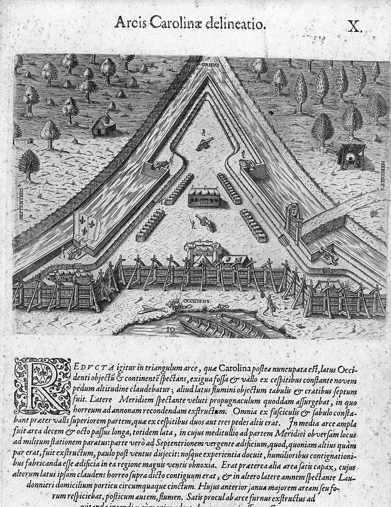 Moment image for First permanent French colony established at Fort Caroline, Florida in the New World.