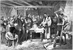 First European child born in Americas to English parents at Roanoke Colony, a historical event.