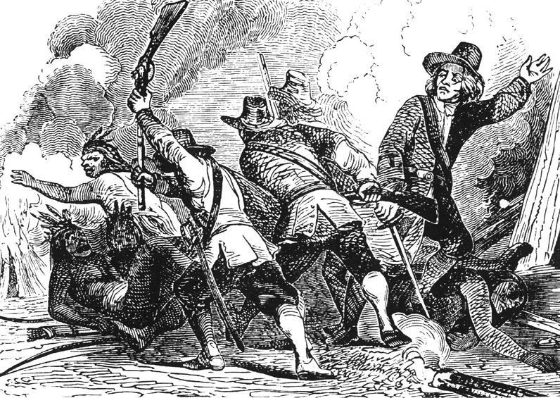 Moment image for Pequot War erupts in New England, conflicts escalate between colonists and Native American tribes.