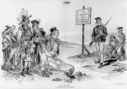 Monroe Doctrine warns European powers against Western Hemisphere involvement or colonization.