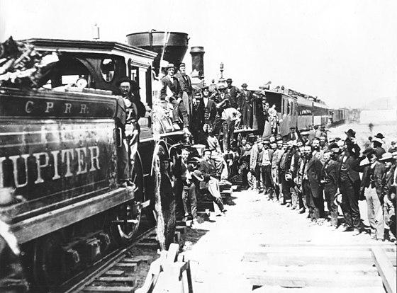 Moment image for The Transcontinental Railroad united the nation's east and west coasts via railway construction.