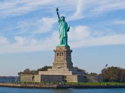 Statue of Liberty dedicated in New York Harbor as a gift from France.