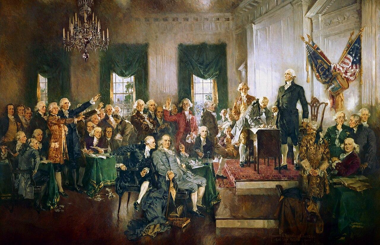 Moment image for Delegates sign the Constitution at Philadelphia's Constitutional Convention.