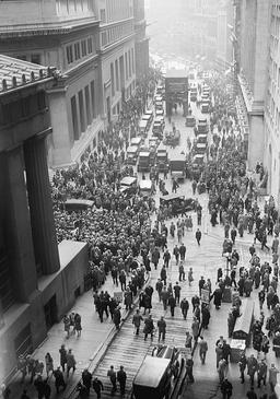 Stock market crash initiates Great Depression, causing widespread economic hardship and unemployment.