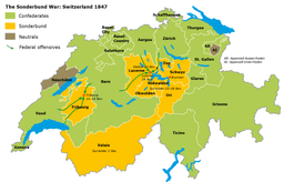 The Sonderbund Defeated by Swiss Cantons