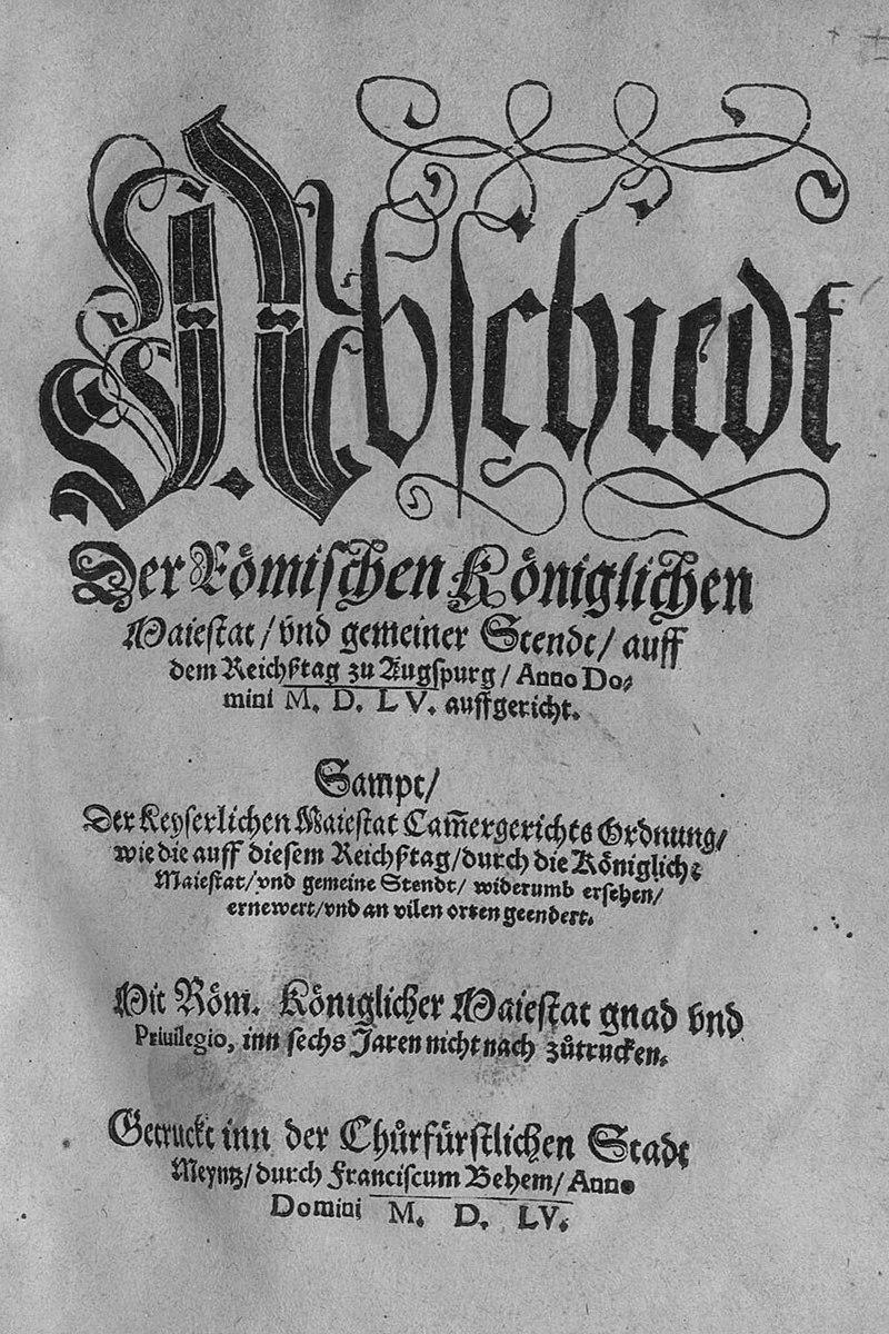 Moment image for The Peace of Augsburg is signed, establishing religious tolerance between Catholicism and Lutheranism