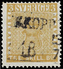 Historical milestone in Swedish postal service marked by postage stamp issuance.