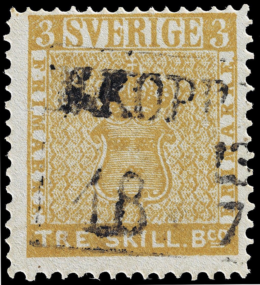 Moment image for Historical milestone in Swedish postal service marked by postage stamp issuance.
