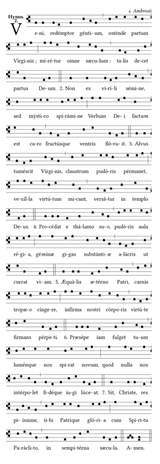 Moment image for Early Christian Christmas hymns in Rome, like "Veni Redemptor Gentium," shaped Christian doctrine and community.