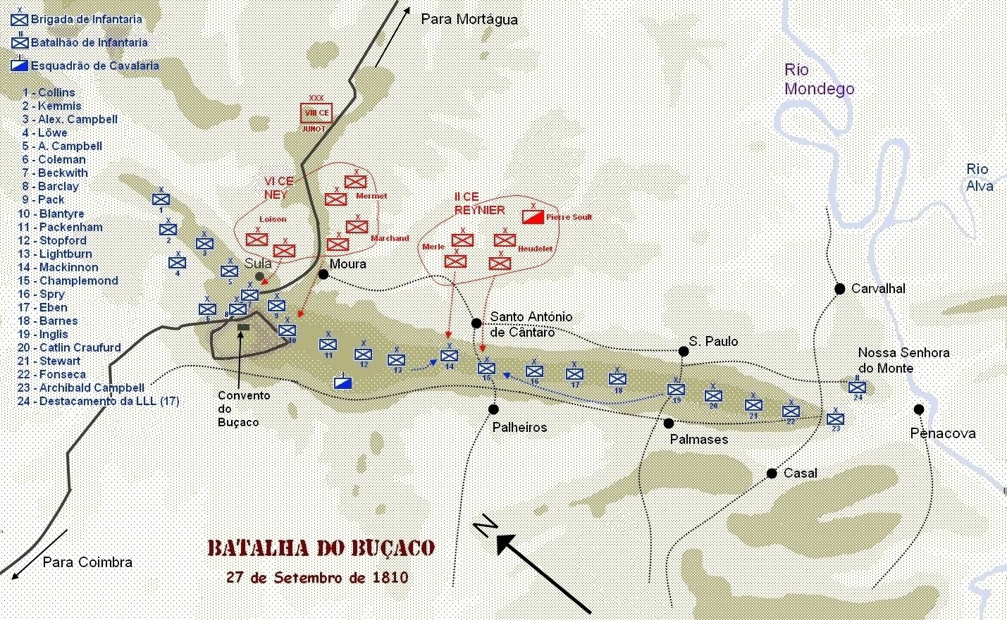 Moment image for Battle of Bussaco: British and Portuguese troops triumph over French forces.