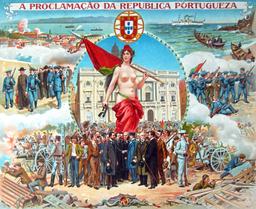 Establishment of the First Republic in Portugal after the fall of monarchy.