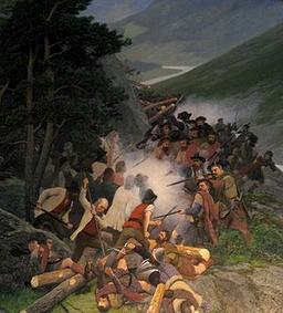 Norwegian farmers triumph over Scottish invaders in the Battle of Kringen.