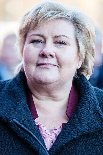 Moment image for Erna Solberg re-elected as Prime Minister