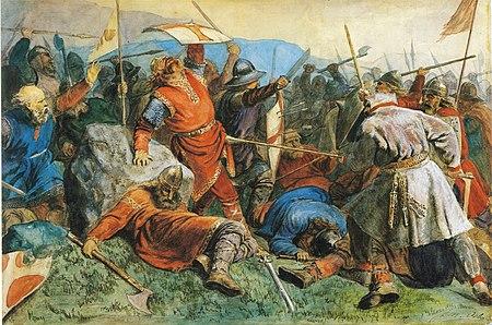 Moment image for Epic battle and martyrdom leading to cultural significance in Norwegian history and tradition.