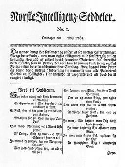 First newspaper in Oslo, Norske Intelligenz-Seddeler, marks a historic milestone in journalism.