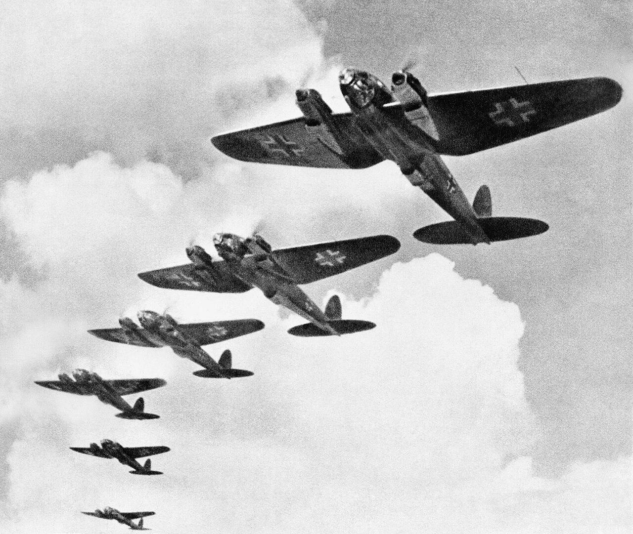 Moment image for Luftwaffe attacks on British airfields continue