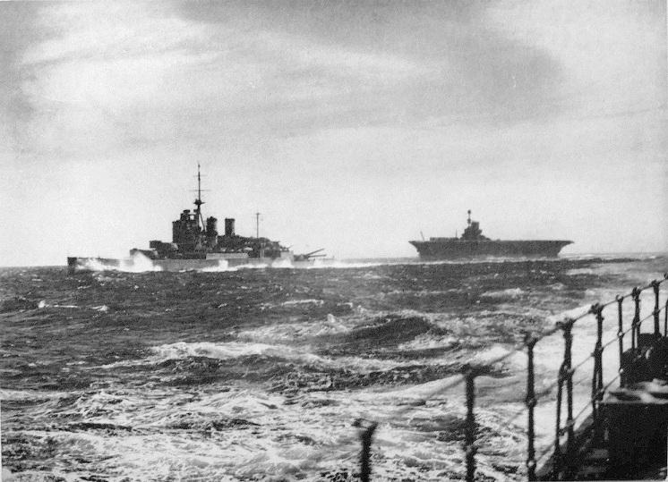 Moment image for Bismarck crippled by Royal Navy