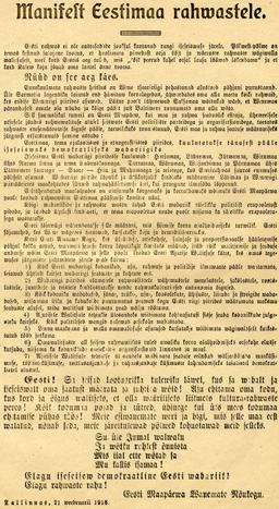 Estonia's Declaration of Independence in 1918