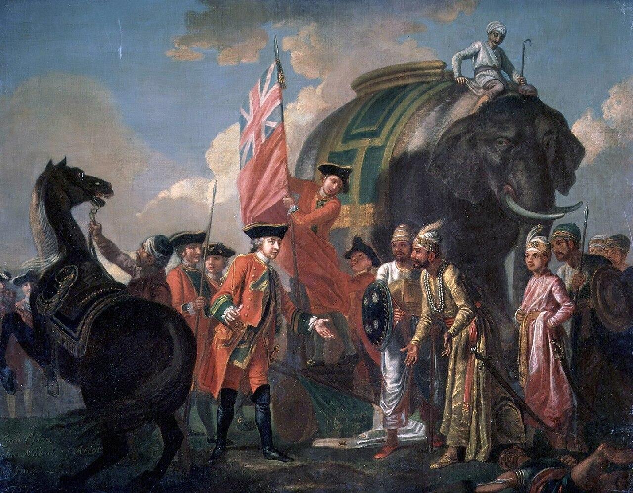 Moment image for Battle of Plassey: British East India Company versus the Nawab of Bengal in India.