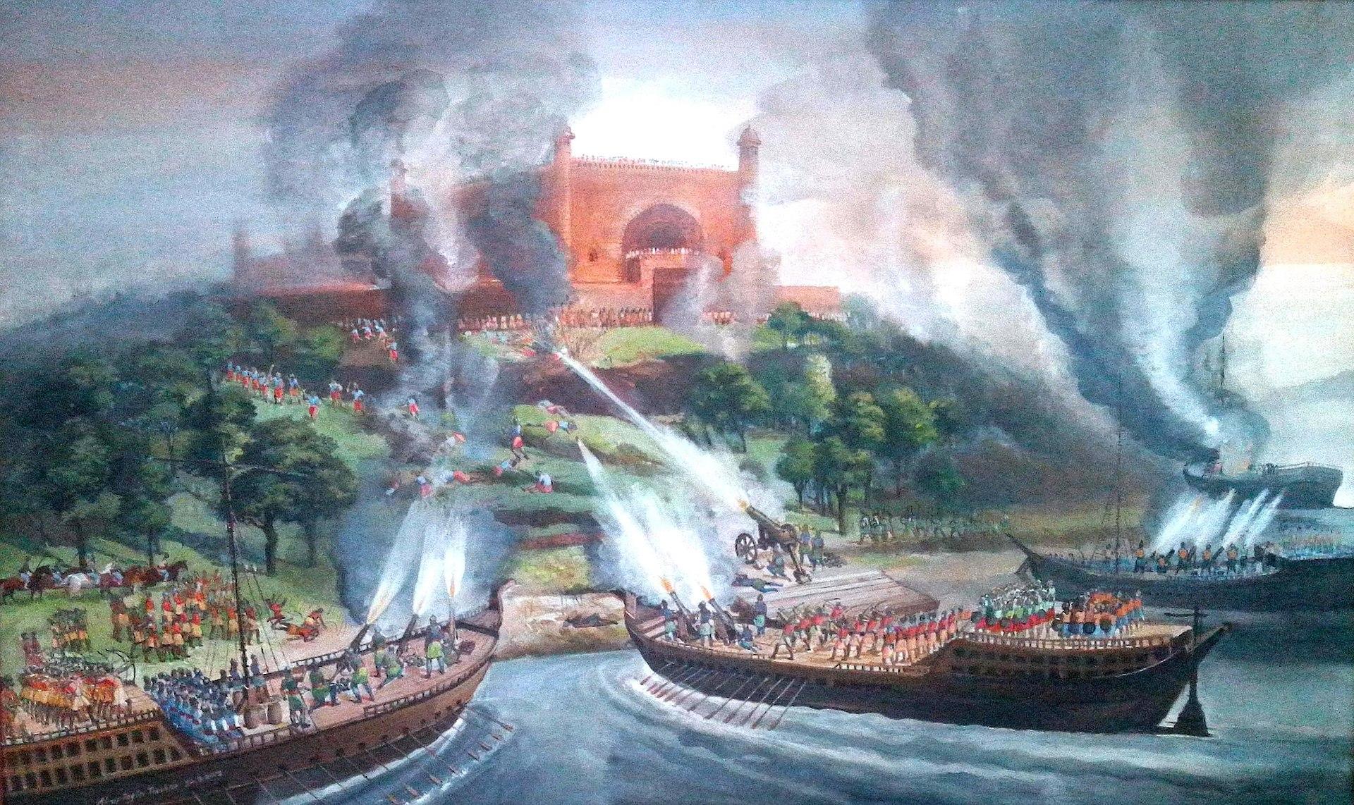 Moment image for Mughals expel Arakanese from Chittagong port.