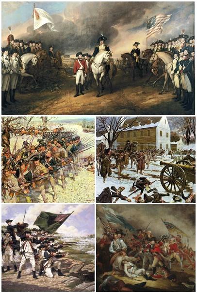 Moment image for American Revolutionary War: Colonies fight for independence from British rule.