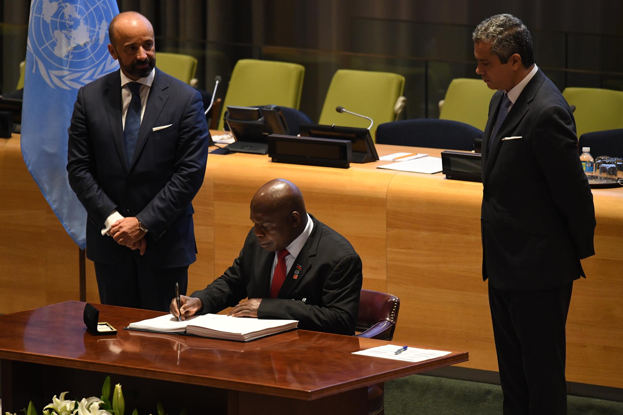 Moment image for Malawi signs UN Treaty on Prohibition of Nuclear Weapons