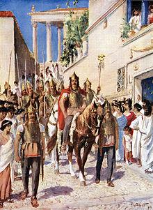 Moment image for The Visigoths under Alaric I sack Rome in a historic event.