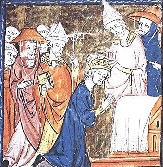 Moment image for Charlemagne crowned Holy Roman Emperor by Pope Leo III on Christmas Day.