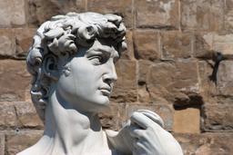 Michelangelo unveils his masterpiece statue of David in Florence.