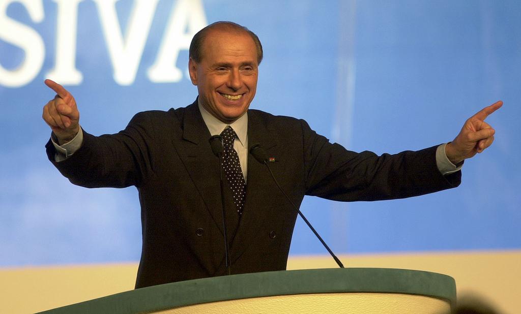 Moment image for Silvio Berlusconi creates Forza Italia party; enters politics to transform Italy's political landscape.