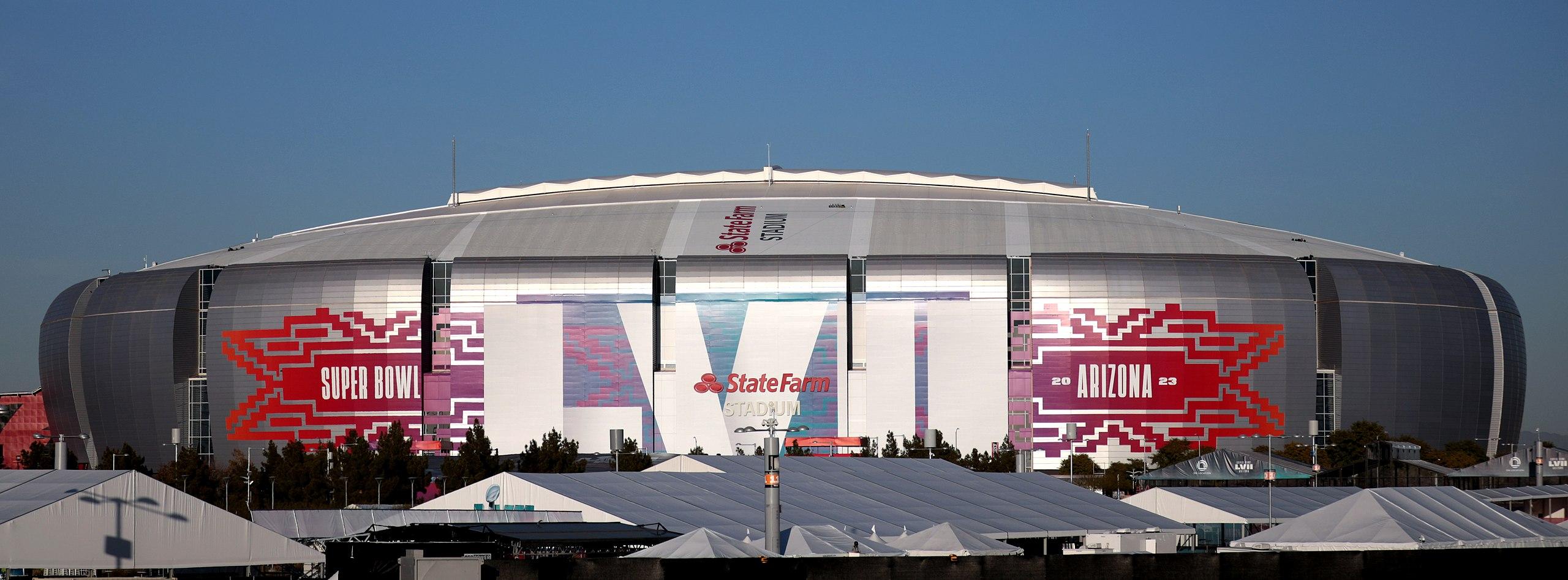 Moment image for Super Bowl LVII: Kansas City Chiefs defeated Philadelphia Eagles 38–35 at State Farm Stadium in Glendale, Arizona.