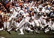 Moment image for Super Bowl III: New York Jets defeated Baltimore Colts 16–7 at Miami Orange Bowl in Miami, Florida.