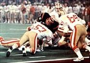 Moment image for Super Bowl XVI: San Francisco 49ers defeated Cincinnati Bengals 26–21 at Pontiac Silverdome in Pontiac, Michigan.