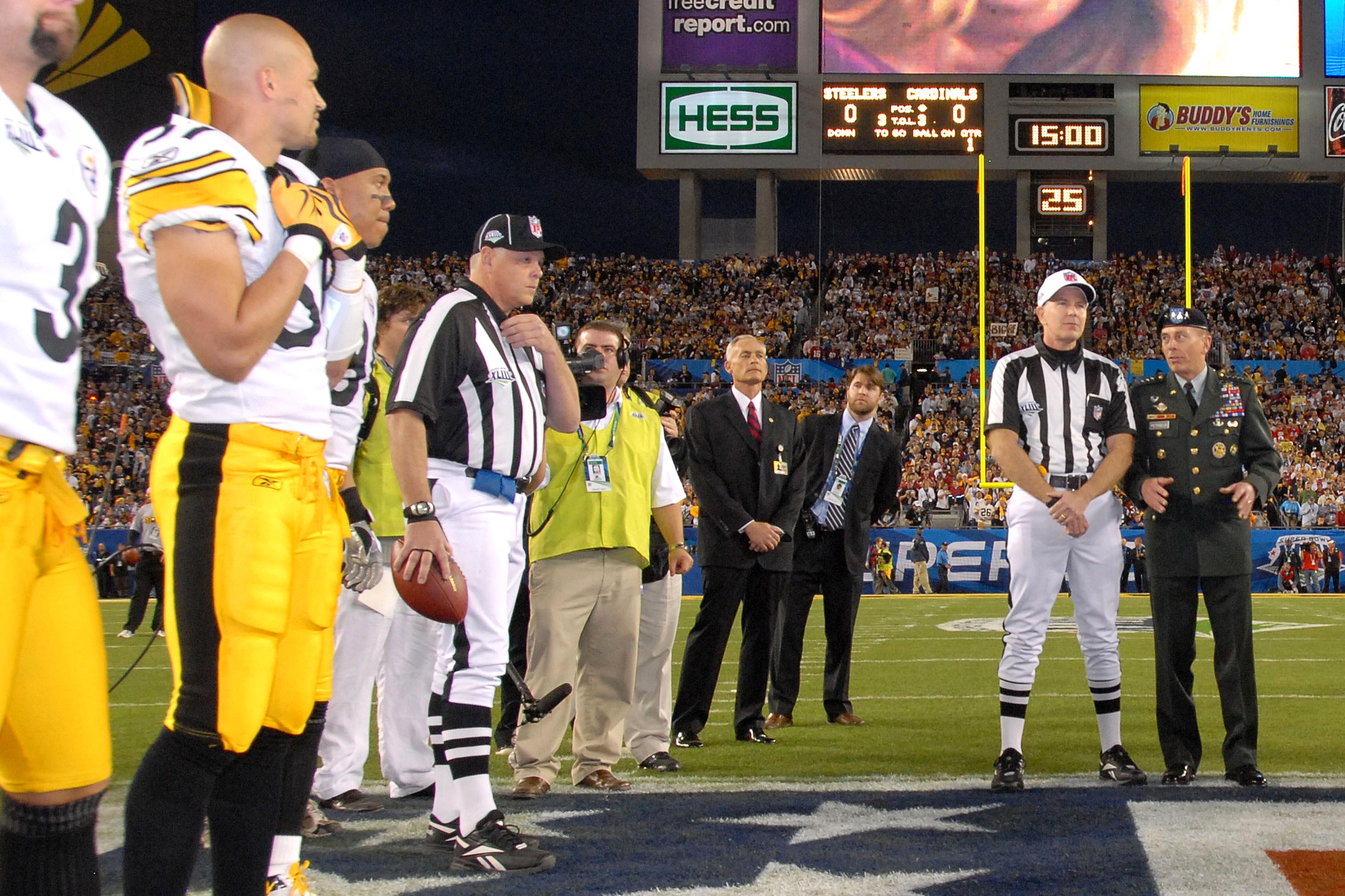 Moment image for Super Bowl XLIII: Pittsburgh Steelers defeated Arizona Cardinals 27–23 at Raymond James Stadium in Tampa, Florida.