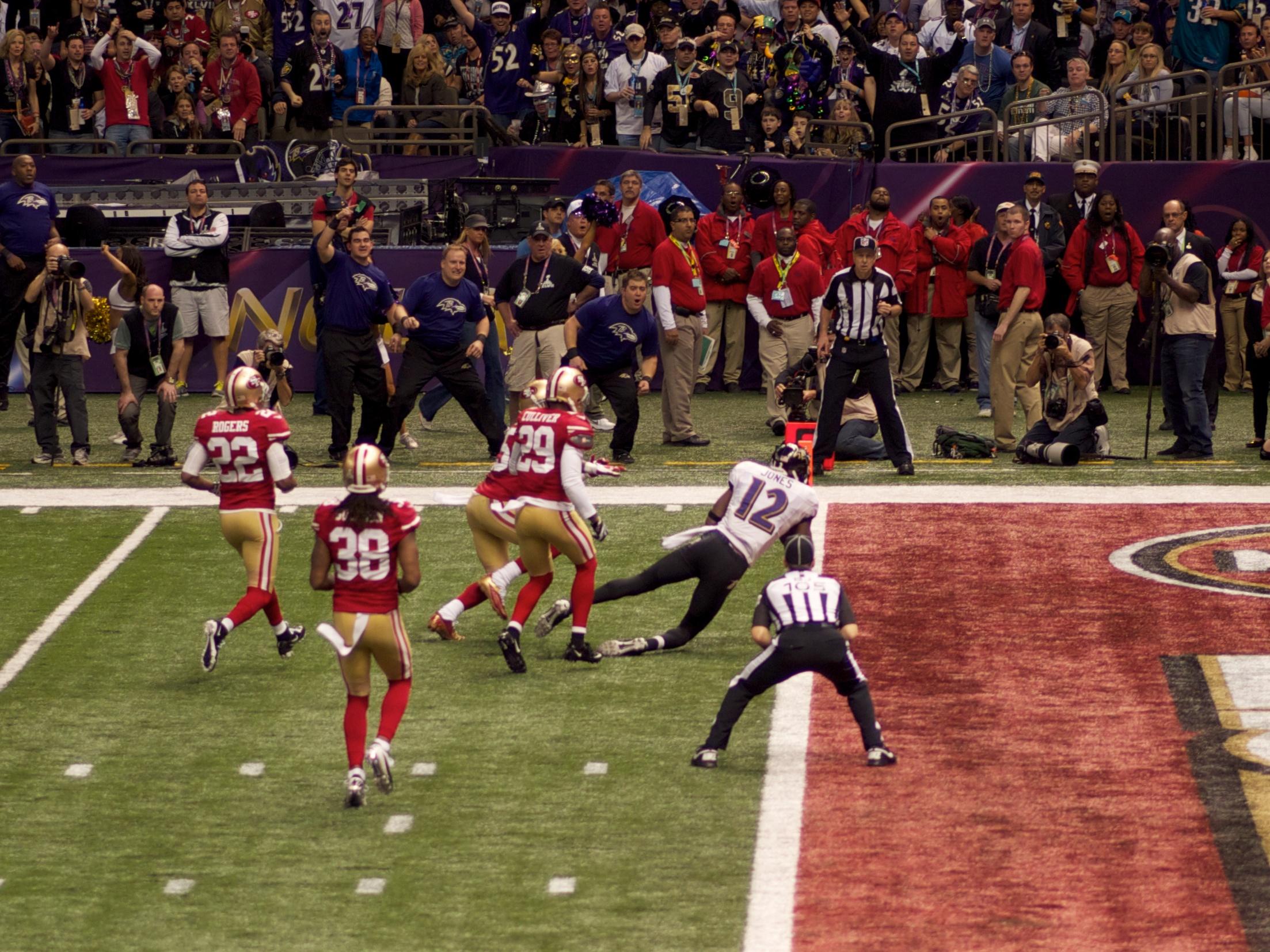 Moment image for Super Bowl XLVII: Baltimore Ravens defeated San Francisco 49ers 34–31 at Mercedes-Benz Superdome in New Orleans, Louisiana.