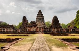 Phimai Historical Park temple complex construction begins as Mahayana Buddhist temple by Khmer Empire