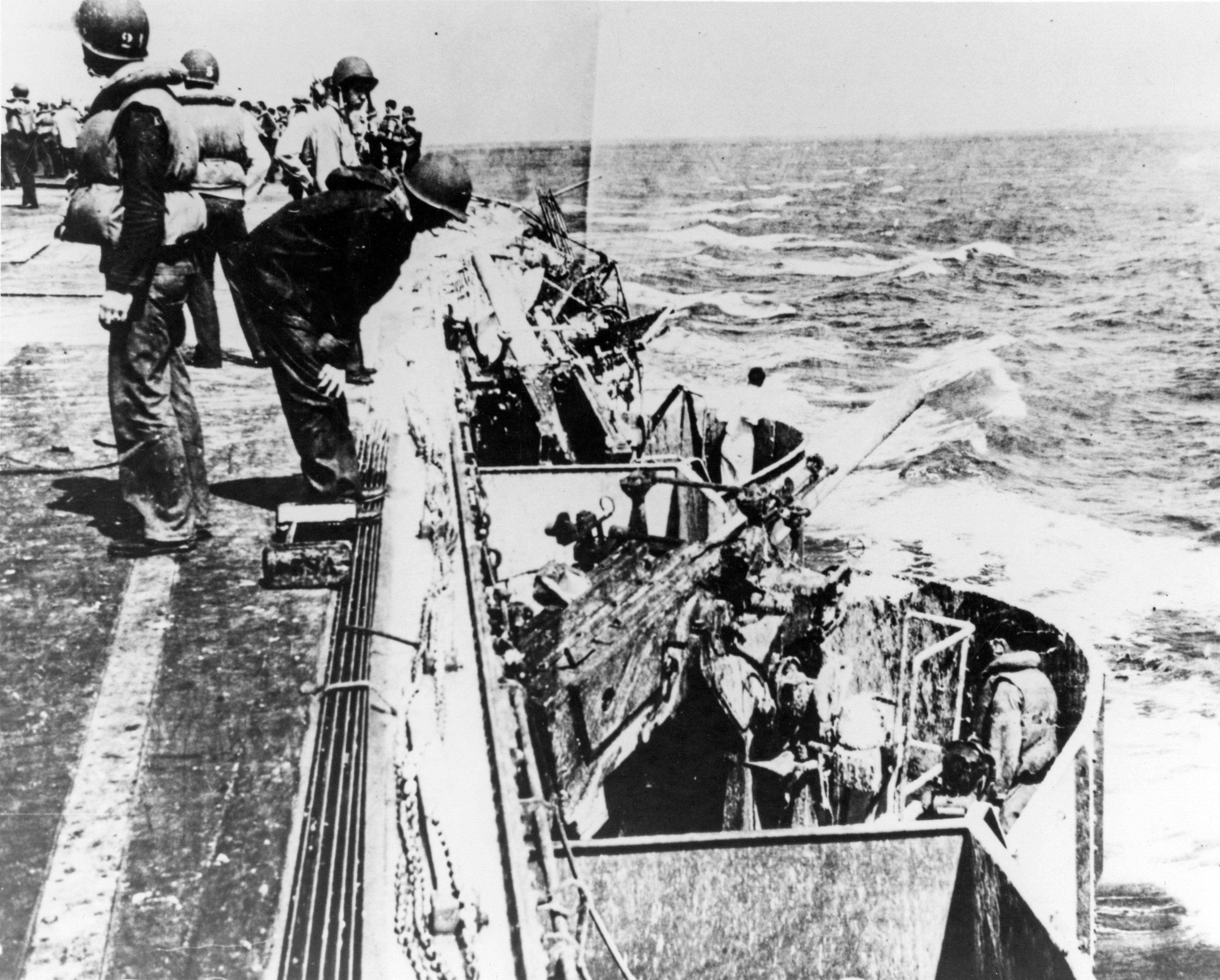 Moment image for Battle of the Coral Sea: US and Australian Navies stop Japanese advance on Port Moresby.