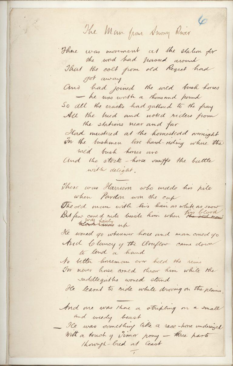 Moment image for Banjo Paterson published "The Man from Snowy River".