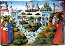 Division of Carolingian Empire through the Treaty of Verdun