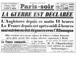 France Enters World War II by Declaring War on Germany