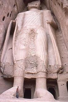 Moment image for The smaller of the Buddhas of Bamiyan, known as the "Eastern Buddha" built