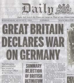 United Kingdom Declares War on Germany Over Violation of Belgian Neutrality