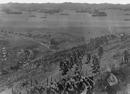 Allied Shift to Land-Sea Campaign at Dardanelles: Gallipoli Invasion, strategic stalemate, significant casualties.