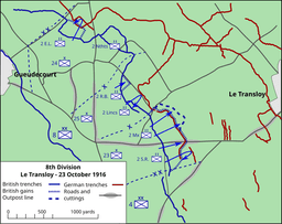 Battle of Le Transloy: Limited gains, heavy casualties in Battle of the Somme.