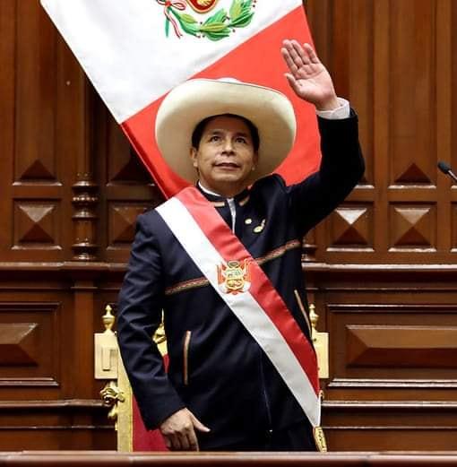 Moment image for Pedro Castillo sworn in as President of Peru