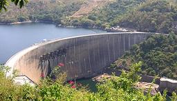 Building Kariba Dam on Zambezi River